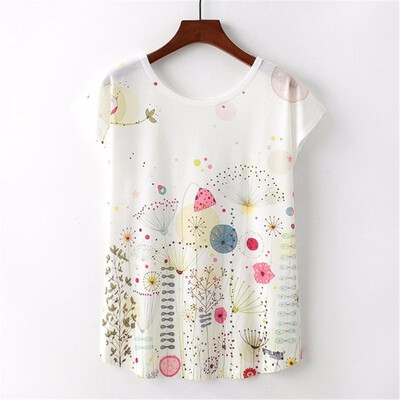 

Summer Novelty Women T Shirt Harajuku Kawaii Cute Style Nice Cat Print T-shirt