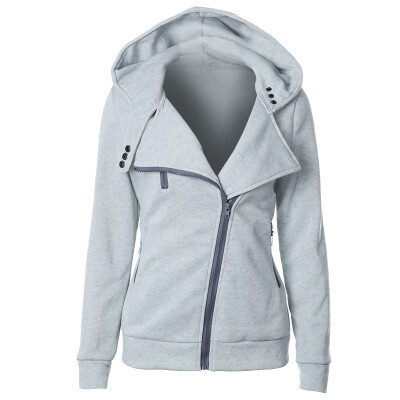 

Basic Jackets Jacket Women Fashion Women Coat Diagonal Zipper Hooded Sweater Casual Dress