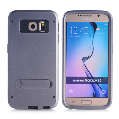 

MOONCASE Hybrid Kickstand PC+TPU Protection Shell 3 in 1 Case Cover for Samsung Galaxy S6