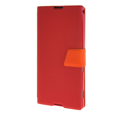 

MOONCASE Xperia T2 , Leather Flip Bracket Back ЧЕХОЛ ДЛЯ Sony Xperia T2 Red Orange