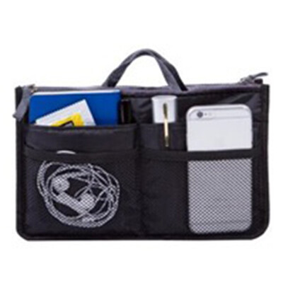

Organizer Insert Bag Women Nylon Travel Insert Organizer Handbag Purse Large liner Lady Makeup Cosmetic Bag Cheap Female Tote
