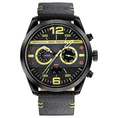 

BOFUTE Male Watches Sports Watch Quartz Watches Japanese Movement Waterproof Genuine Leather Strap 0068G