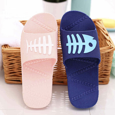 

Visitors FK Home Slippers Womens Summer New Thick-soled Cute Home Indoor Slip Bath Couples Slippers Womens Fishbone Pink 38-39