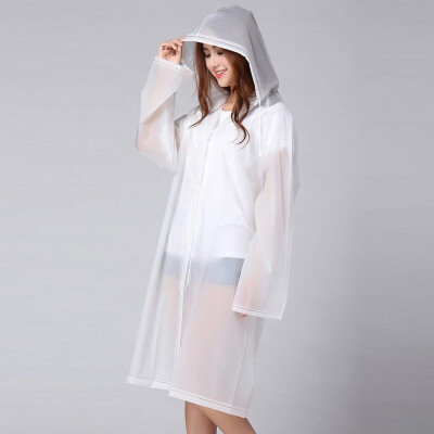 

BOWONIKE EVA Translucent Raincoat with Hoods and Sleeves Hooded Raincoat Rainwear