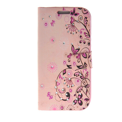

MOONCASE Floral Rhinestone Series Flip Wallet Pouch Leather Stand Case Cover For Samsung Galaxy S4 Mini I9190