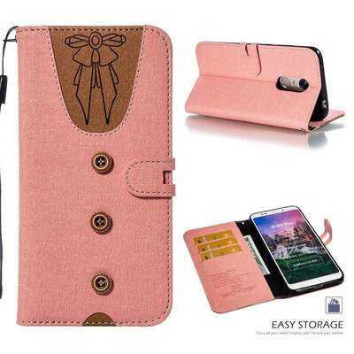

MOONCASE Millet Red Rice Note 5 Red Rice 5 Plus Stitching Embossed Womens Leather Case - Powder