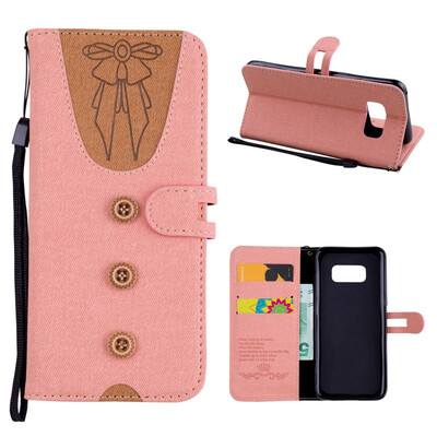 

MOONCASE Samsung Galaxy S8 stitching embossed womens leather case - powder