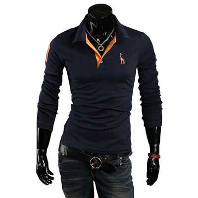 

Zogaa New Mens POLO Shirt Embroidery Fawn Slim