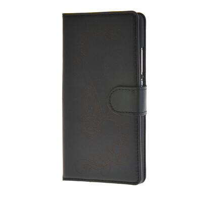 

MOONCASE Betterfly Pattern Leather Side Flip Wallet Card Slot Stand Pouch ЧЕХОЛ ДЛЯ Huawei Ascend P8 Black