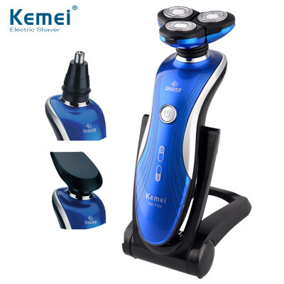 

KeMei EU Plug 3 in1 Washable Rechargeable Electric Shaver Triple Blade Electric Shaving Razors For Men Wet Dry 3D Floating