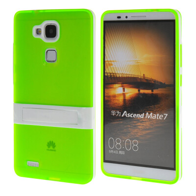 

MOONCASE Case Jelly Color Silicone Gel TPU Skin Slim With Stand Back Case Cover for Huawei Ascend Mate 7 Green