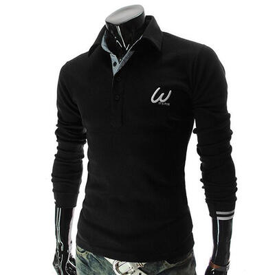 

Zogaa Men's POLO Shirt Long Sleeve Embroidery