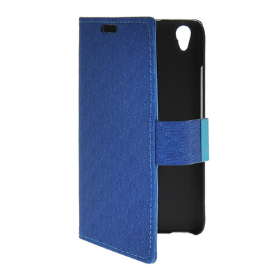 

MOONCASE Slim Leather Side Flip Wallet Card Slot Pouch with Kickstand Shell Back чехол для Huawei Honor 4 Play Blue