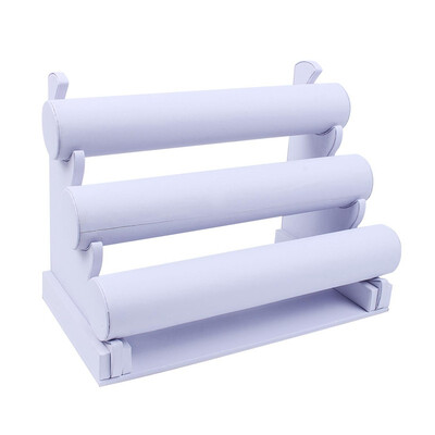 

UpperX White Leather Bar Bracelet Bangle Watch Jewellery Display Stand Holder Organizer