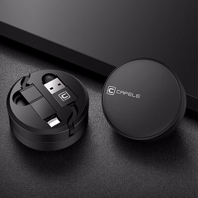 

Cafele 2 in 1 Micro&8 Pin USB Cable for iPhone Xiaomi Huawei 130cm Portable Retractable 5V 2A USB Charging Cable