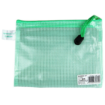

SUNWOOD C4524 A6 mesh zipper bag file bag 12 bag green