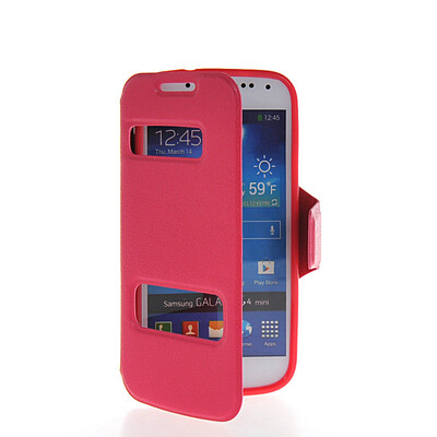 

MOONCASE Leather Side Flip Stand Shell Back Case Cover For Samsung Galaxy S4 Mini I9190 Hotpink