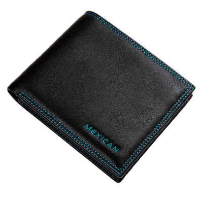 

Scientist Mexican New First Cowhide Strike Color Cross Style Wallet Trends Fashion Personality Kids Men's Wallet MFL30117M-03 Black