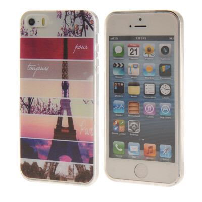 

MOONCASE Eiffel Tower Pattern Soft Silicone Gel TPU Flexible Shell Protective Case Cover for Apple iPhone 5G / 5S a03