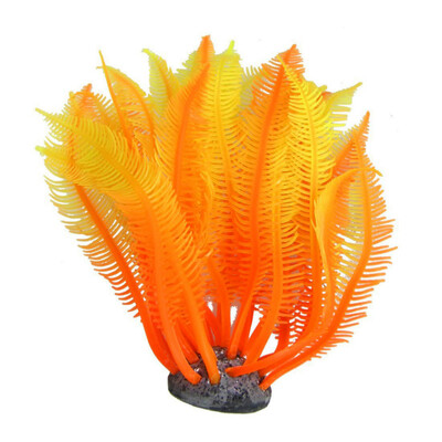 

Silicone Artificial Fish Tank Aquarium Coral Plant Ornament Water Decoratio ORANGE