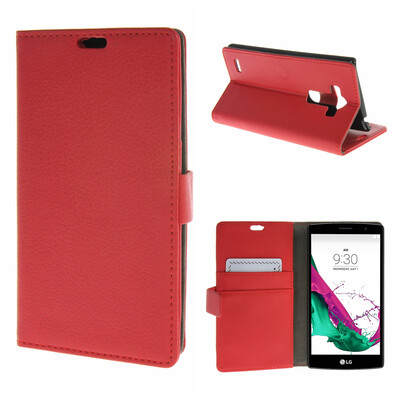 

MOONCASE Case for LG G4 Beat G4S High quality Leather Flip Wallet Card Holder Bracket Back Pouch Case Cover Red