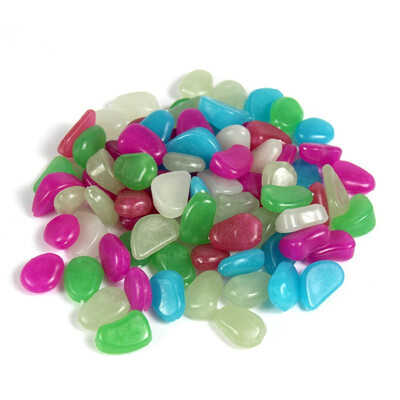 

20pcs Fish tank aquarium decoration Luminous stones Light-emitting Artificial Pebble Stone garden landscaping for yard Walkway