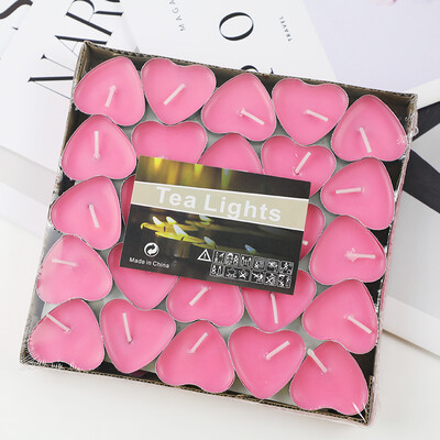 

Inkfish scented candle heart-shaped pink 50 Pack 7352 small candle romantic confession pursuit girl candlelight dinner candle happy birthday candle decoration heart-shaped