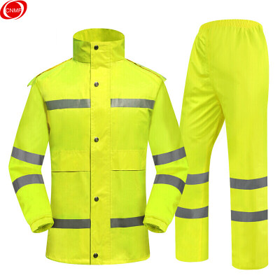 

The fortune 8012 safety reflective split duty duty raincoat rain pants clothing suit breathable road administration adult split riding traffic police raincoat fluorescent yellow YGH01 XL175