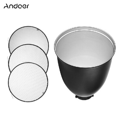 

Andoer 45 Degree 11-Inch Bowens S-Type Mount Reflector Diffuser Shade Lamp Shade with 20¡ã 40¡ã 60¡ã Honeycomb Grid for Bowens Mou