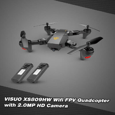 

VISUO XS809HW Wifi FPV 20MP 120° FOV Wide Angle Foldable Selfie Drone Height Hold RC Quadcopter G-Sensor RTF Extra Battery