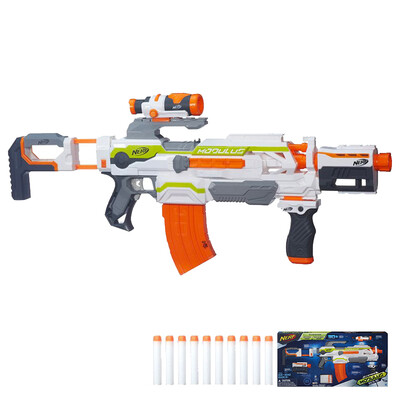 

Hasbro (Hasbro) NERF Обогреватель электрический мягкий пистолет ECS-10 многозадачность дистанционного передатчика (белый оранжевый) Открытый игрушки B1539