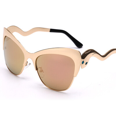 

FEIDU High Quality Metal Cat Eye Sunglasses Women Brand Designer Coatting Mirrored Sun Glasses Oculos De Sol Feminino