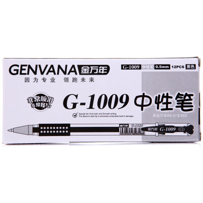 

Genvana G-1009 0.5 bullet head pen - black (12 packs)