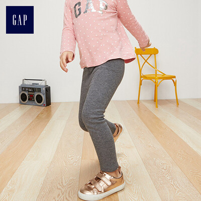 

GAP flagship store childrens clothing baby girl childrens solid color high waist fleece pants warm knitted trousers 382861 autumn dark stone ash 80cm 12-18 months