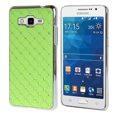 

MOONCASE Hard Chrome Rhinestone Bling Star Back Case Cover for Samsung Galaxy Grand Prime G5308 Green