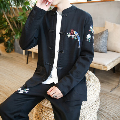 

Chinese style autumn&winter magpie embroidery China single button jacket set