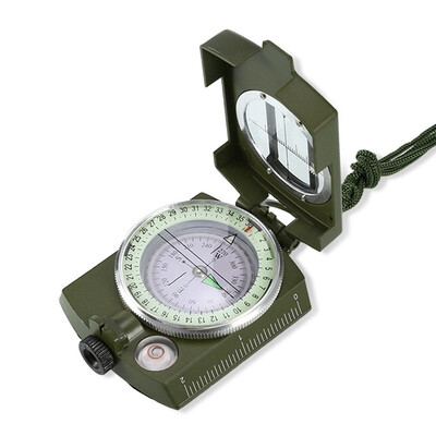 

Military Lensatic Sighting Compass with Foldable Metal Lid Carrying Bag Metal compass Military outdoor multifunctional compass