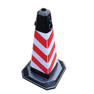 

Mu Fu 8721 thick rubber road cone reflective road cone traffic road cone square cone warning sign warning column thick rubber red&white stripes without words