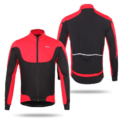 

Arsuxeo Mens Windproof Thermal Fleece Lined Winter Cycling Jacket Outdoor Sport Coat Riding Long Sleeve Jersey