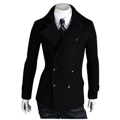 

Zogaa New Mens Wool Coat Autumn And Winter Double-breasted Casual