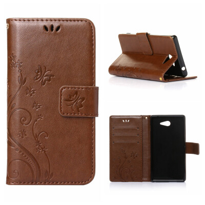 

MOONCASE Flower Pattern Premium Soft PU Leather Case Cover For Sony Xperia M2