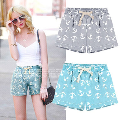

New Fashion Lady Womens Stretch Casual Print Loose Short Pants