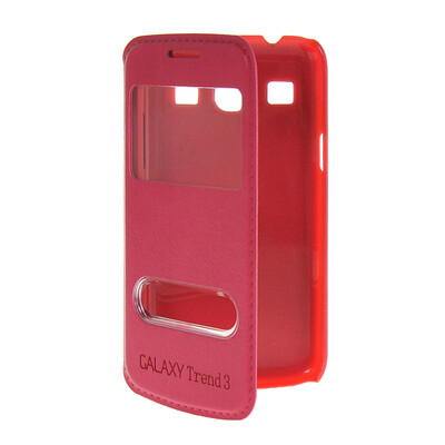 

MOONCASE View Window Leather Side Flip Pouch Shell Back ЧЕХОЛ ДЛЯ Samsung Galaxy Core Plus G3500 / Trend 3 G3502 Hot pink