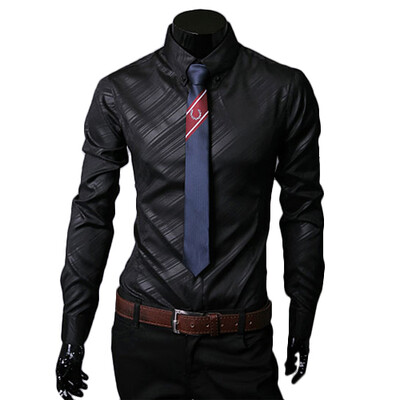 

CT&HF Мужчины Мода Досуг рубашка Корея элегантный темперамент с длинными рукавами рубашки Личность Красивый лацканы Сельма хлопок рубашка