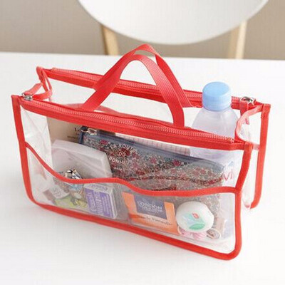 

Portable Transparent PVC Travel Storage Bag Small Handbag Waterproof Cosmetic Bags Cases Travel Toiletry Bag Organizer Pouch