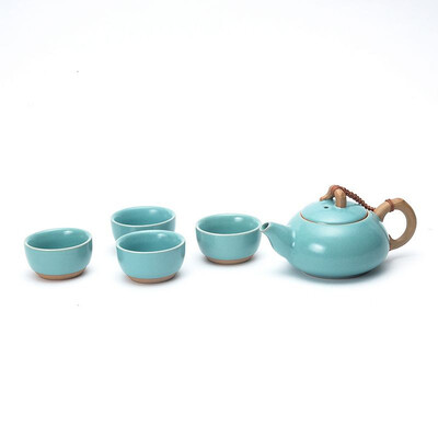 

Ru sky blue antique teaset including filter