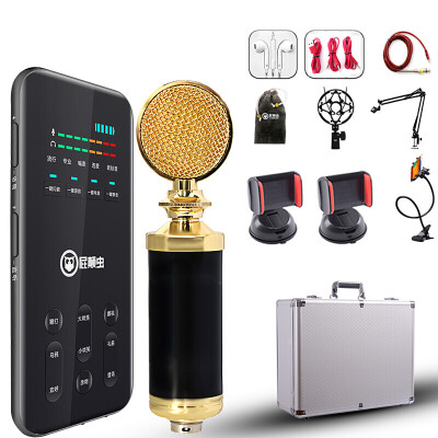 

Set version fart worm Hifier ​​S300 mobile phone live sound card national karaoke live shouting wheat special effects anchor special microphone microphone universal big bottle set phantom gray