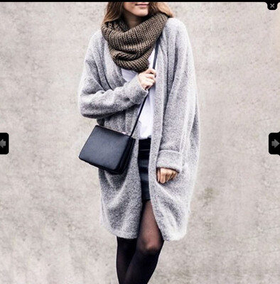 

European&American Long Sleeved Pure Color Knitted Ladys Cardigan Jacket