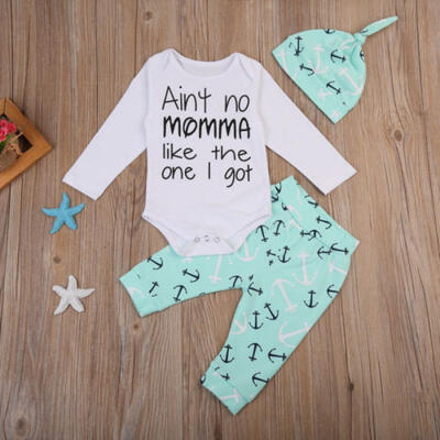 

AU 3Pcs Newborn Baby Boys Anchor Outfits Romper Pants Legging Outfits Clothes