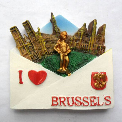 

1Pcs Practical I LOVE Brussels urine child Belgium Travel Refrigerator magnetic sticker fridge magnet for Memorial of tourism